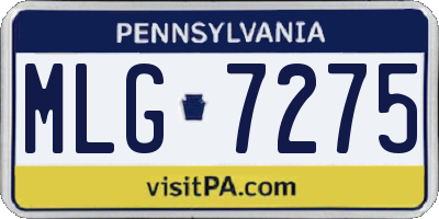 PA license plate MLG7275