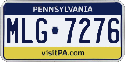 PA license plate MLG7276
