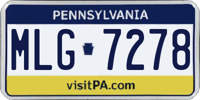 PA license plate MLG7278