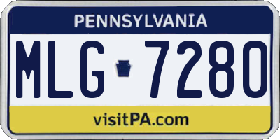 PA license plate MLG7280