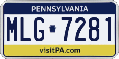 PA license plate MLG7281