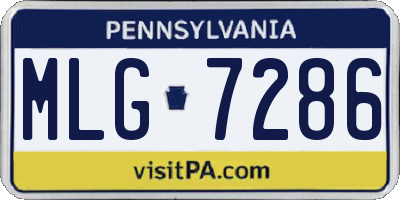 PA license plate MLG7286