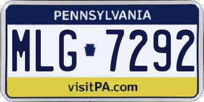 PA license plate MLG7292