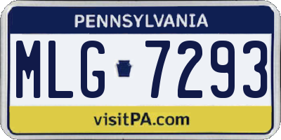 PA license plate MLG7293
