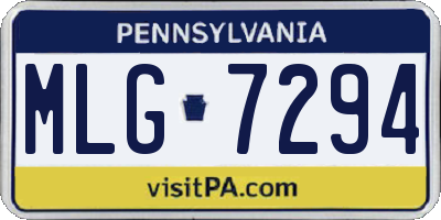 PA license plate MLG7294