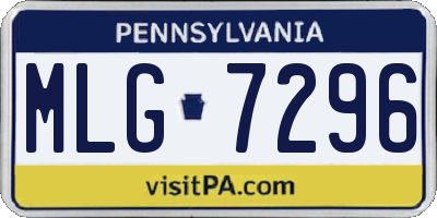 PA license plate MLG7296