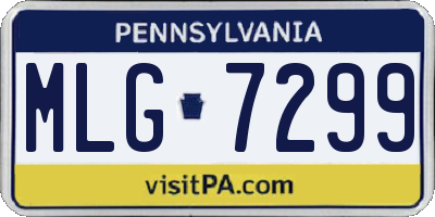 PA license plate MLG7299