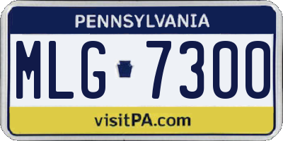 PA license plate MLG7300
