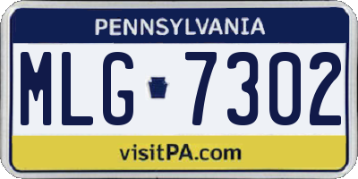 PA license plate MLG7302