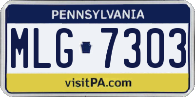 PA license plate MLG7303