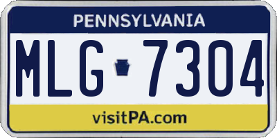 PA license plate MLG7304