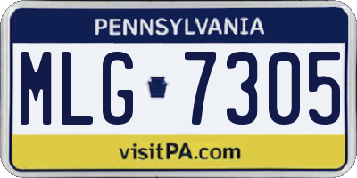 PA license plate MLG7305