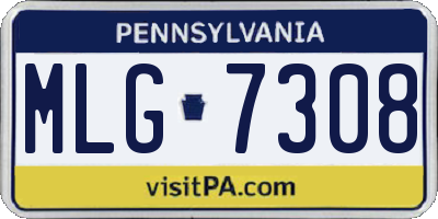 PA license plate MLG7308