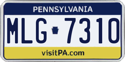 PA license plate MLG7310