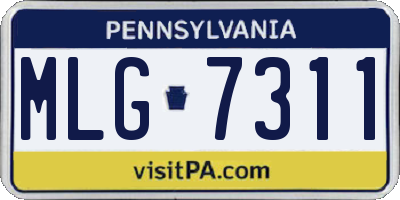 PA license plate MLG7311