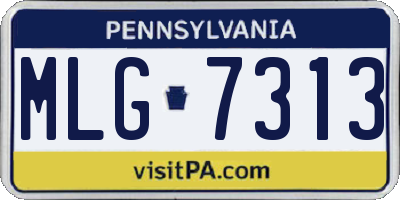 PA license plate MLG7313