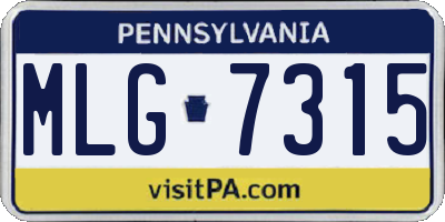 PA license plate MLG7315