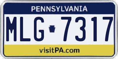 PA license plate MLG7317