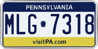 PA license plate MLG7318