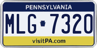 PA license plate MLG7320