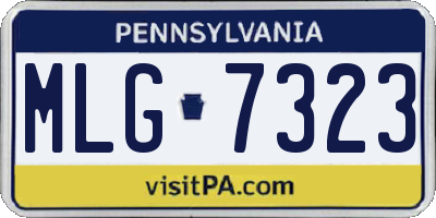 PA license plate MLG7323