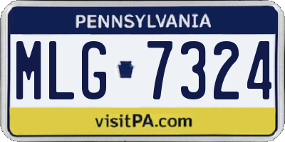 PA license plate MLG7324