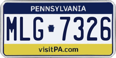 PA license plate MLG7326