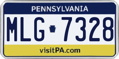 PA license plate MLG7328