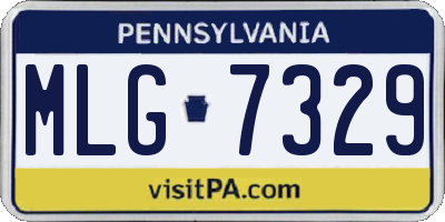 PA license plate MLG7329