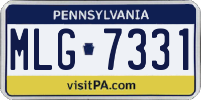 PA license plate MLG7331