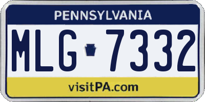 PA license plate MLG7332