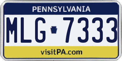 PA license plate MLG7333