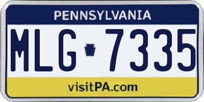 PA license plate MLG7335