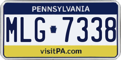 PA license plate MLG7338