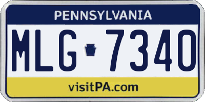 PA license plate MLG7340