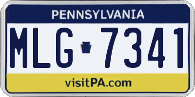 PA license plate MLG7341
