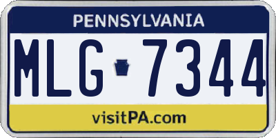 PA license plate MLG7344