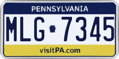 PA license plate MLG7345
