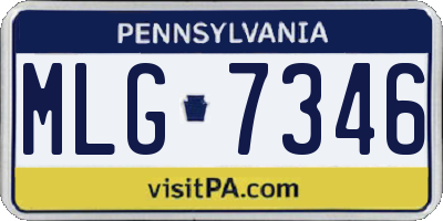 PA license plate MLG7346