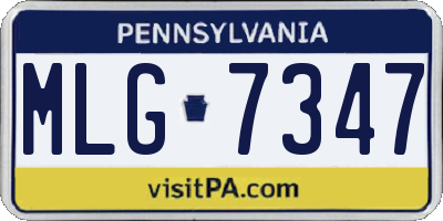 PA license plate MLG7347