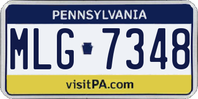 PA license plate MLG7348