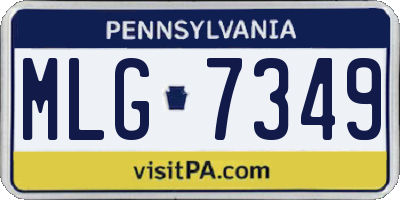 PA license plate MLG7349