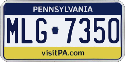 PA license plate MLG7350