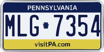 PA license plate MLG7354