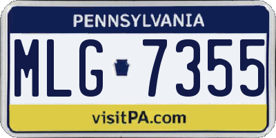 PA license plate MLG7355