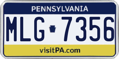 PA license plate MLG7356