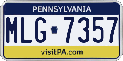 PA license plate MLG7357