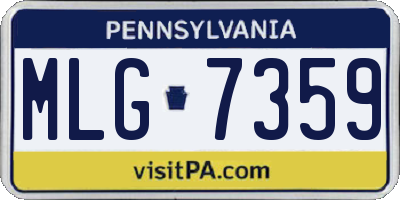 PA license plate MLG7359