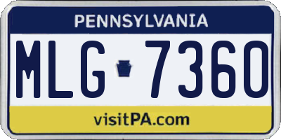 PA license plate MLG7360