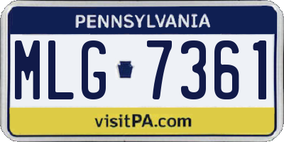 PA license plate MLG7361